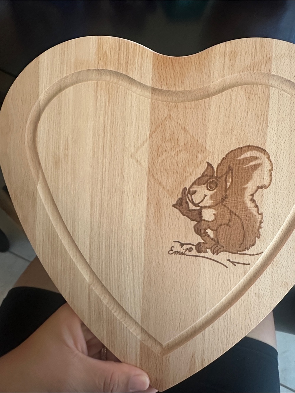 Wooden Heart-Shaped Wood cheese board